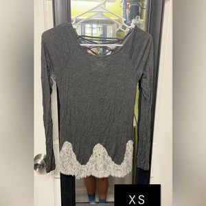 Long sleeve lace back shirt